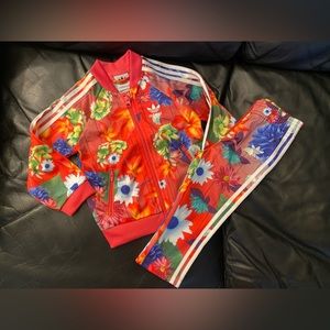 Adidas | 18M | Floral Matching Set | Like New |
